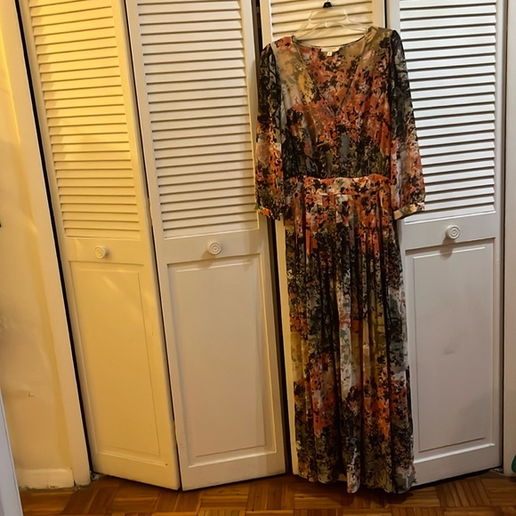 Moulinette Soeurs Vetements by Anthropology Flowy Maxi Dress Size 10